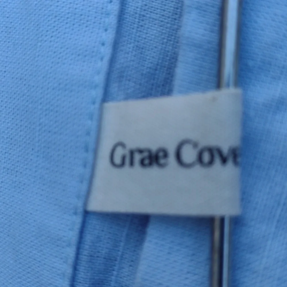 Grae Cove Blue Tabitha Linen-Cotton Boatneck Top Women's Small - Picture 4 of 7